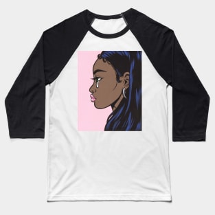 Black Crying Comic Girl Baseball T-Shirt